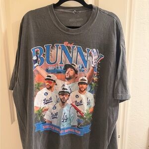 Los Angeles Dodgers 'Bad Bunny' Graphic Tee - Charcoal